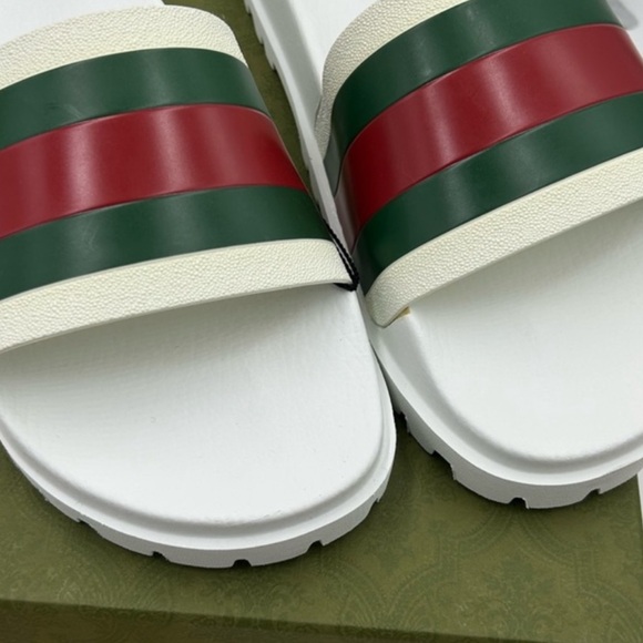 Men\'s Gucci  Web White Slides . Size 12 main image 7